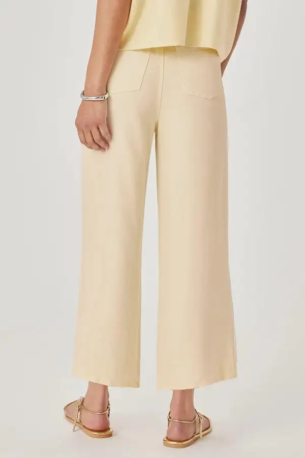 Cream Lounge Denim Crop Pants