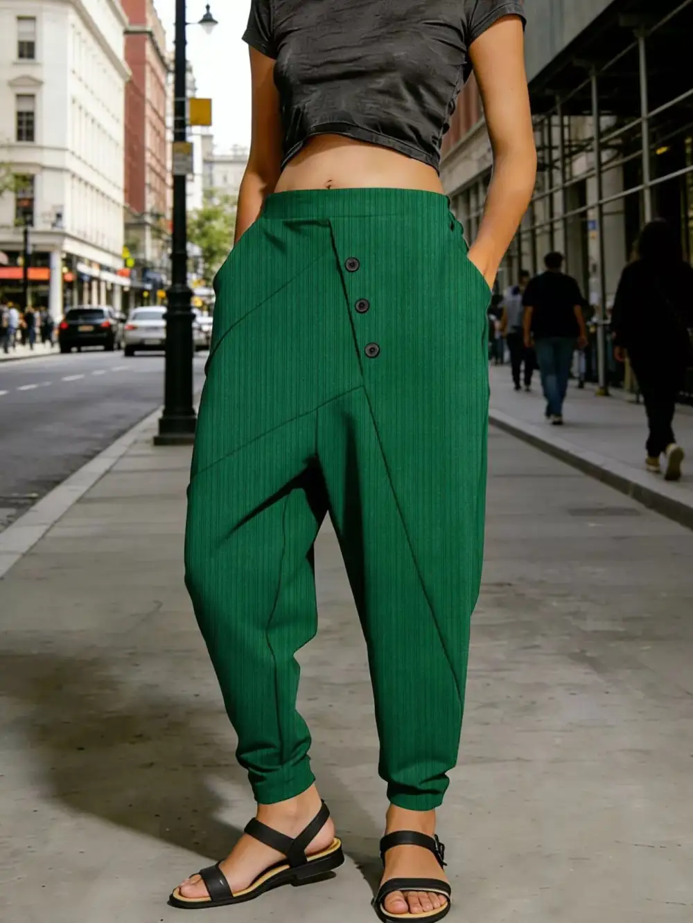 Refined Plus Size Casual Elastic Waist Harem Pants