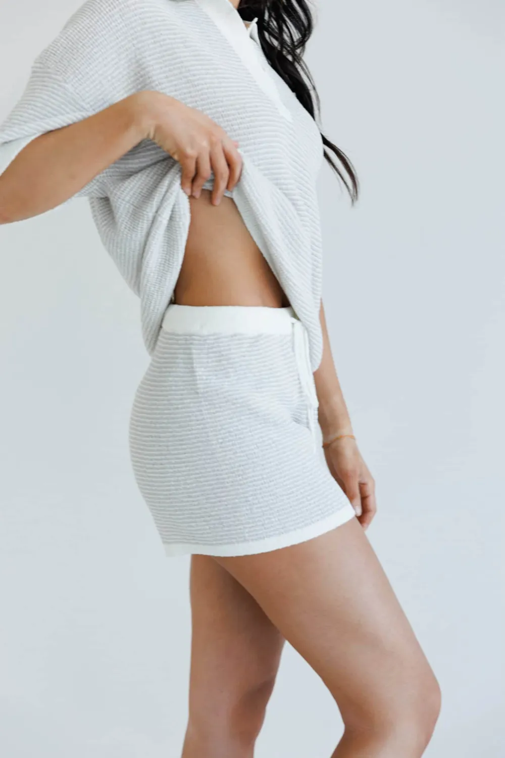Relaxed Striped Drawstring Casual Shorts