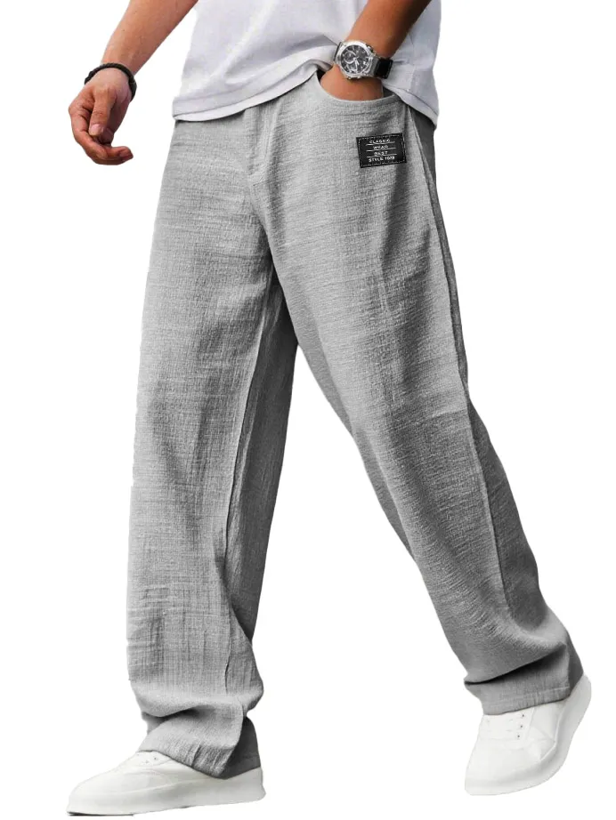 Linen Blend Drawstring Trousers