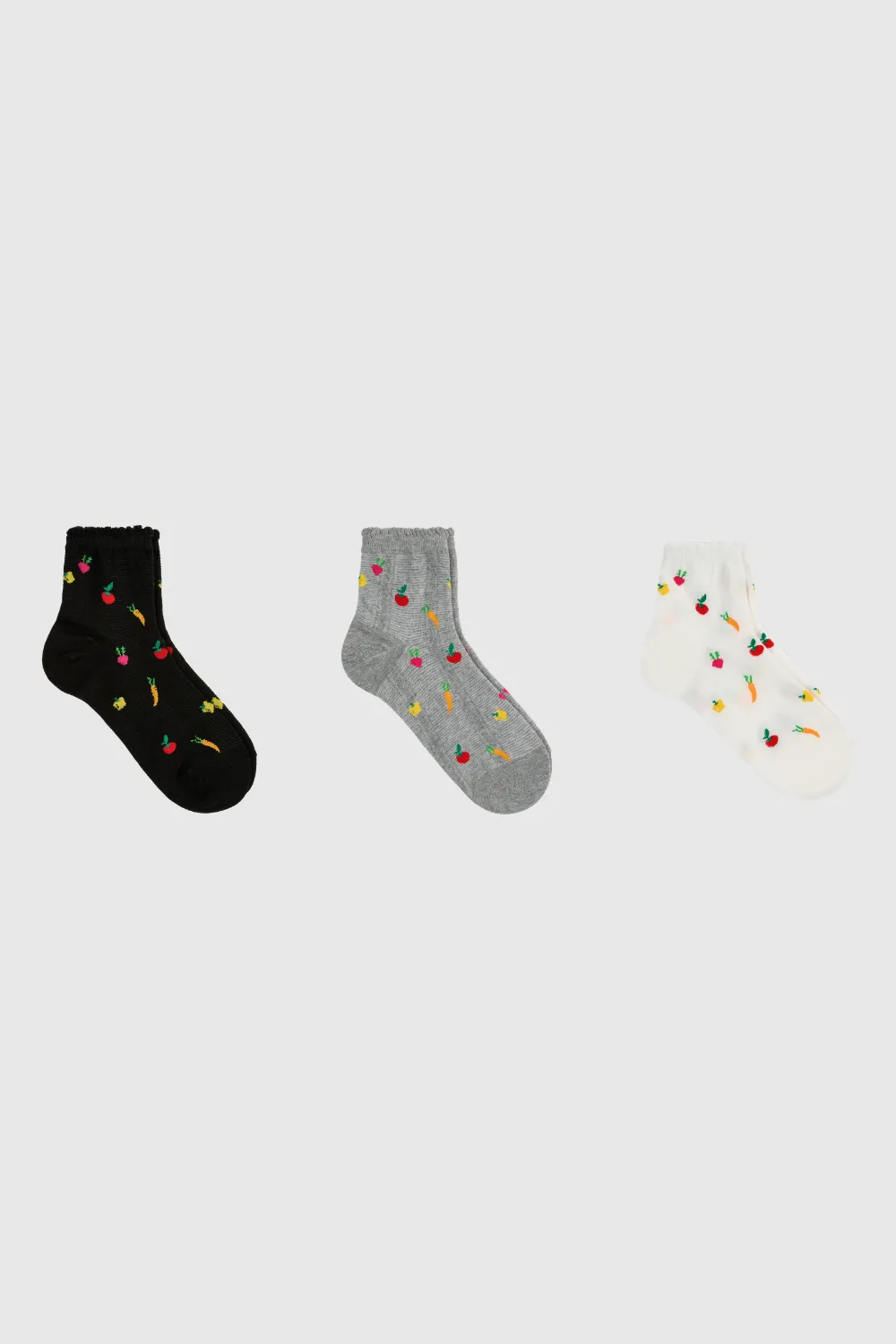 Five A Day Fruits And Veggies Socks - Three Pack