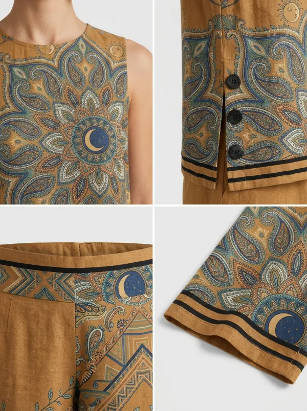 Women's Bohemian Mandala Paisley Printed Sleeveless Set