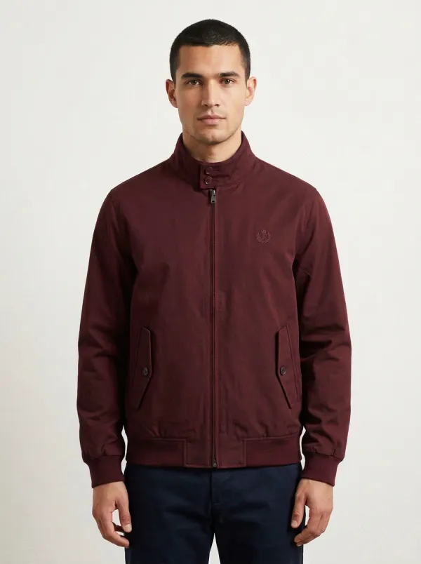 Men's Navy Casual Emblem Embroidered Zip-up Jacket