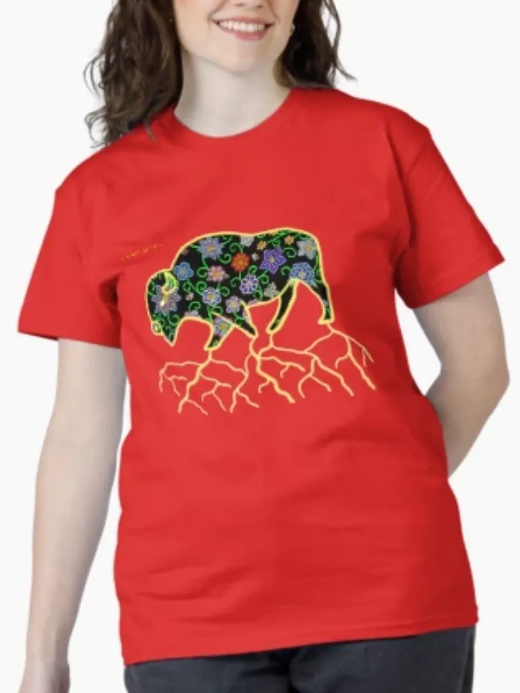 Women's Casual Bohemian Floral Print Crew Neck Short-Sleeve T-Shirt