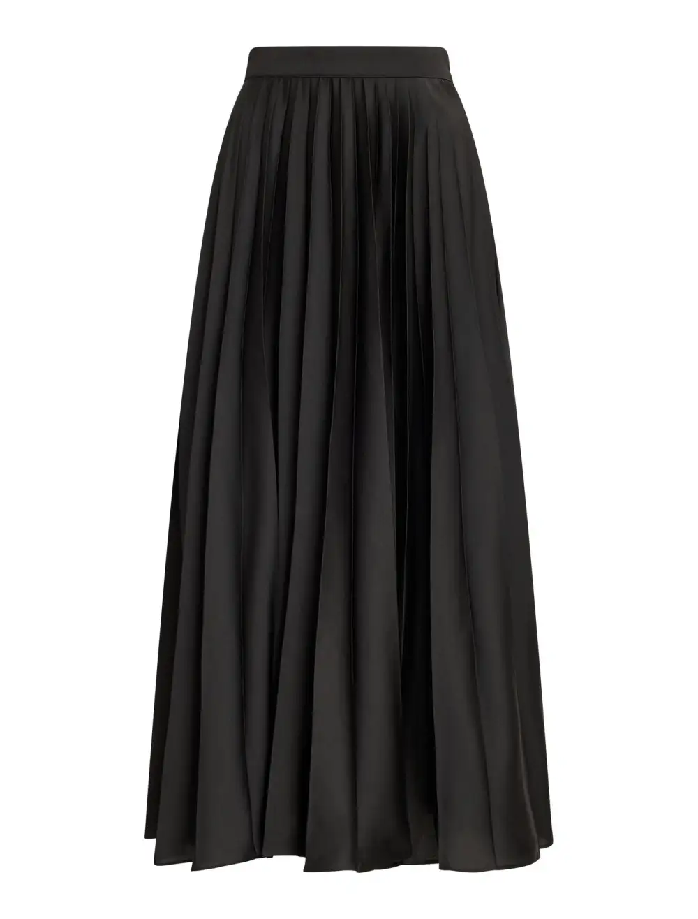 Black Pleated Midi Skirt