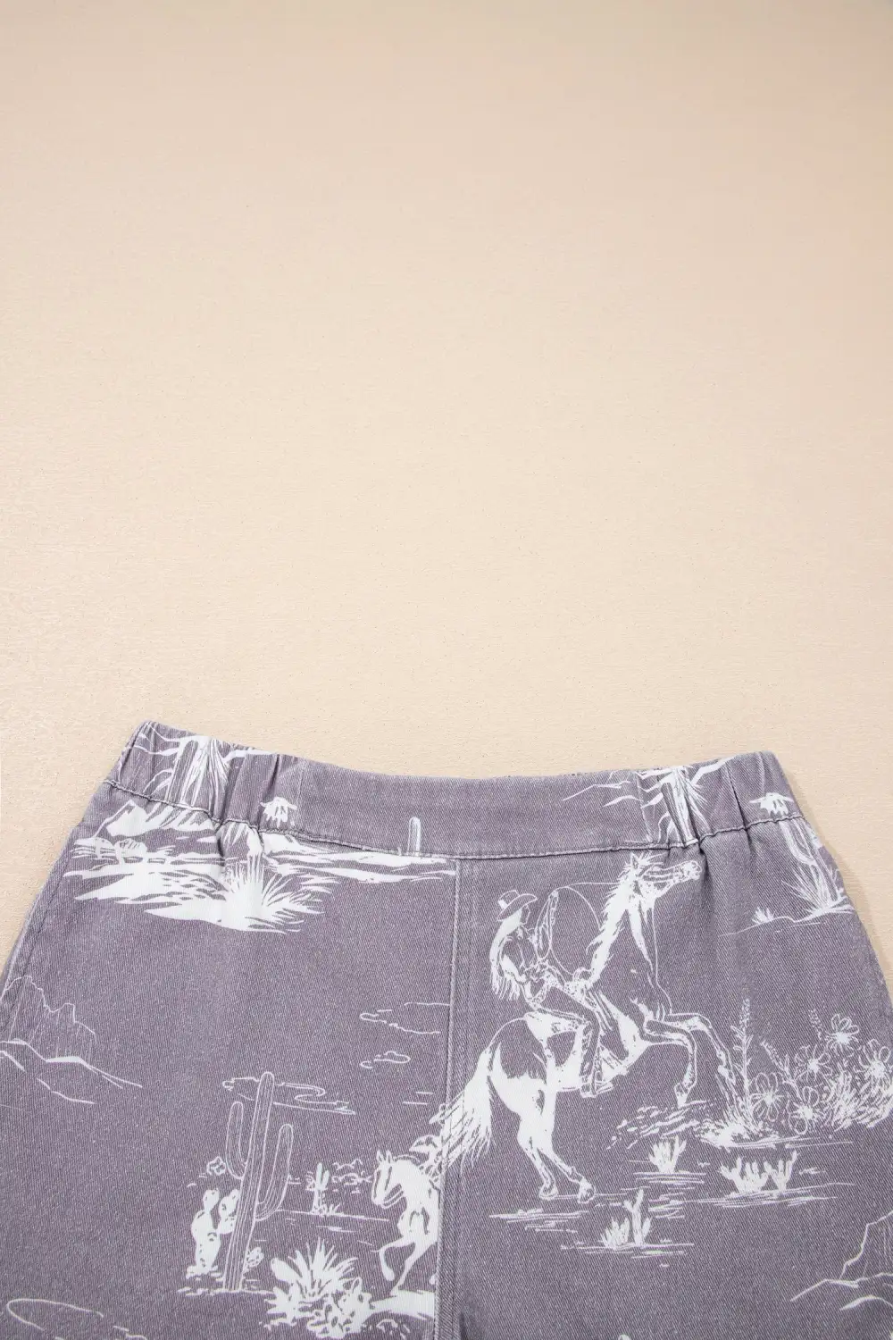 Elastic-Waist Cotton Denim Shorts