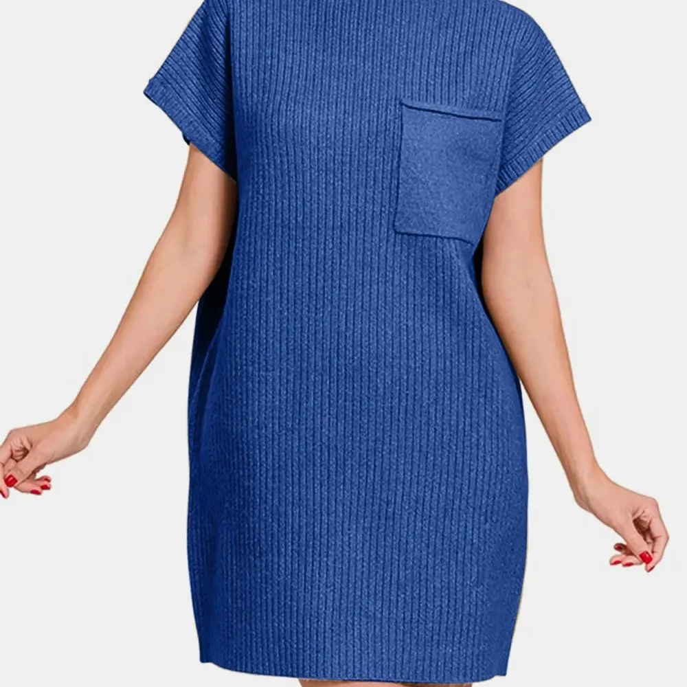 Short Sleeve Sweater Mini Dress