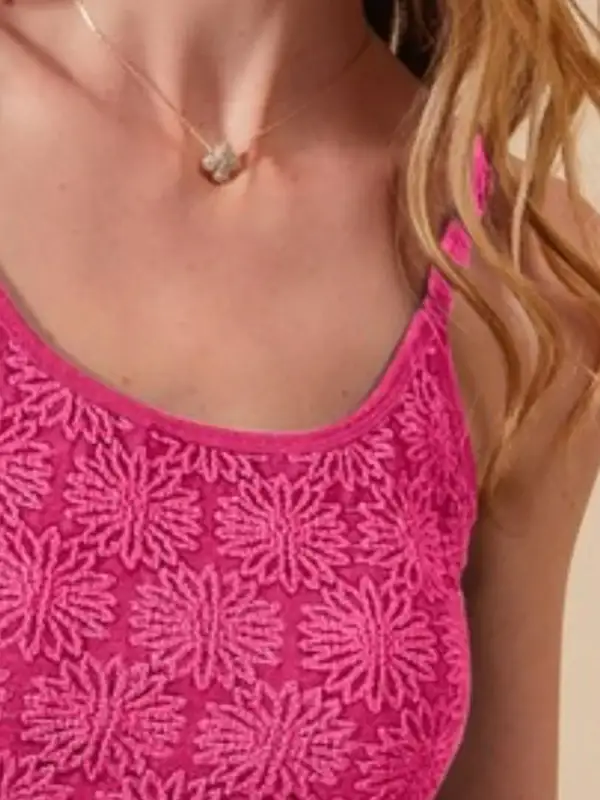 Tailored Lace Floral Tank Top