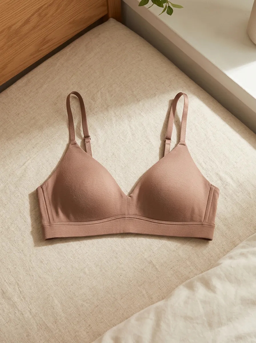 Women's Nude Minimalist Solid Color Wireless Bra