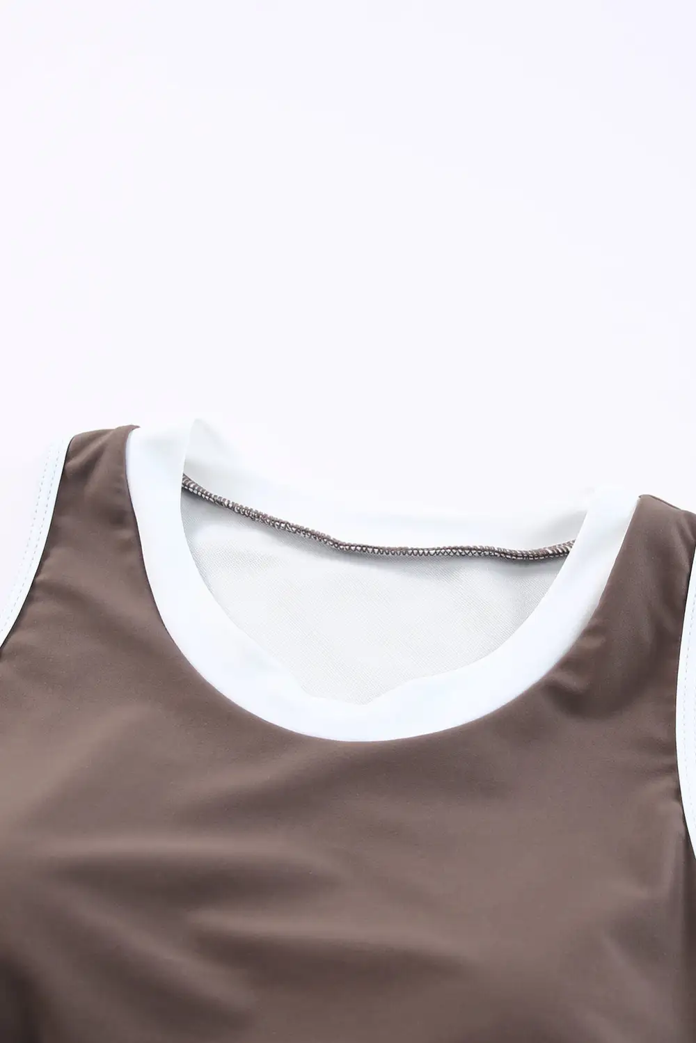 Swimwear Solid Colorblock Round Neck Bodycom Active Bikinis