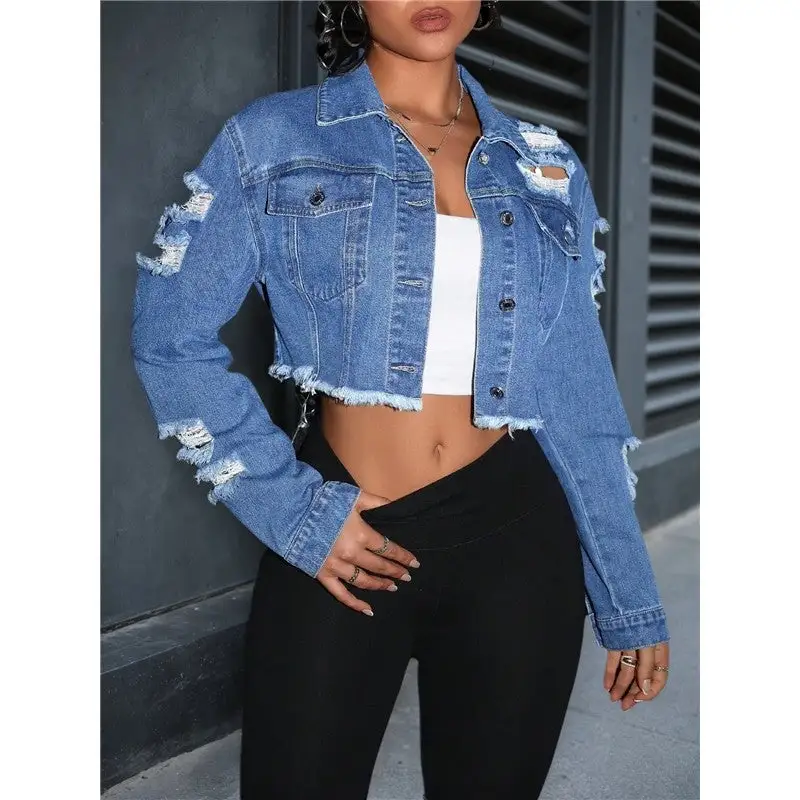Lapel Denim Relaxed Outerwear Coat