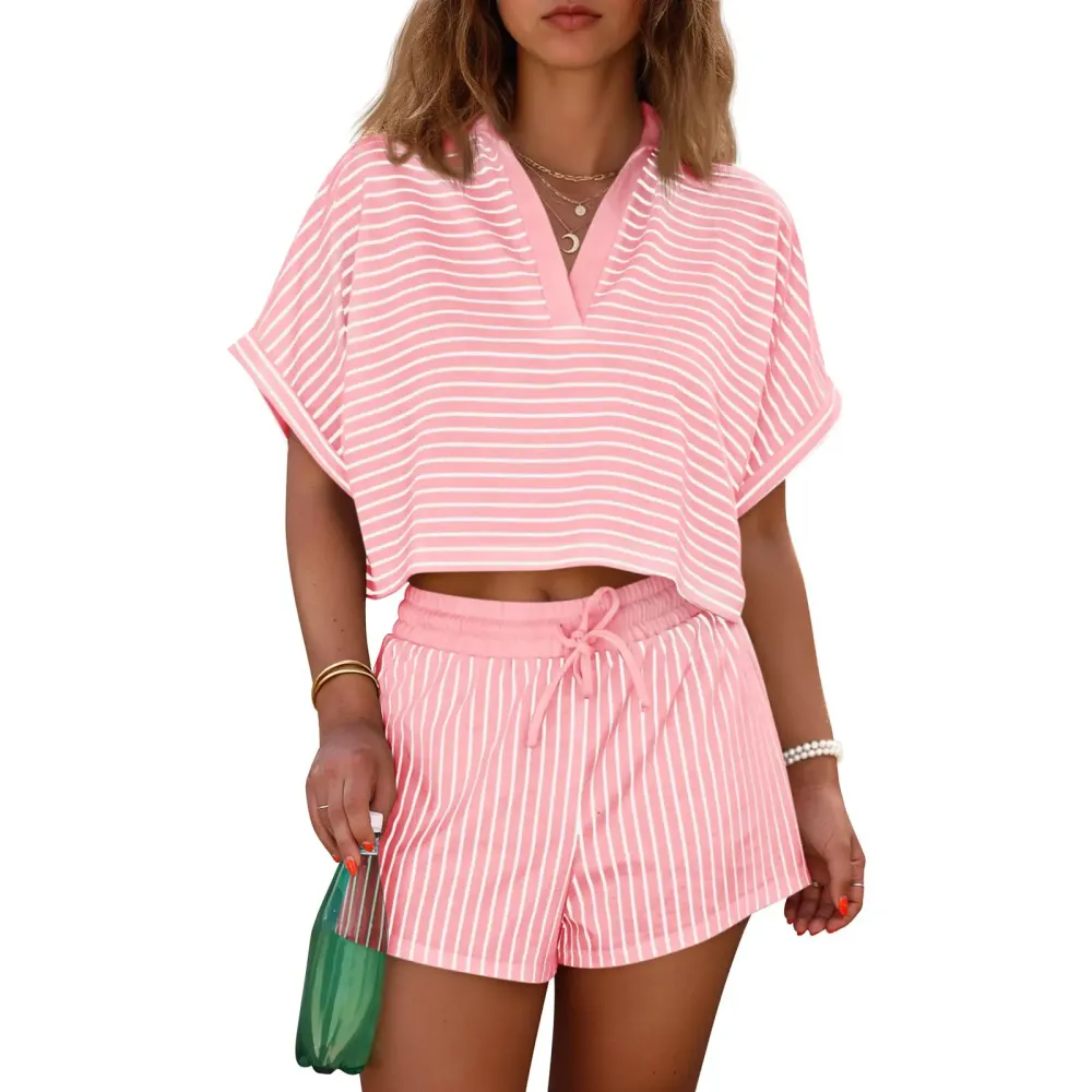 Women's Striped Short Set