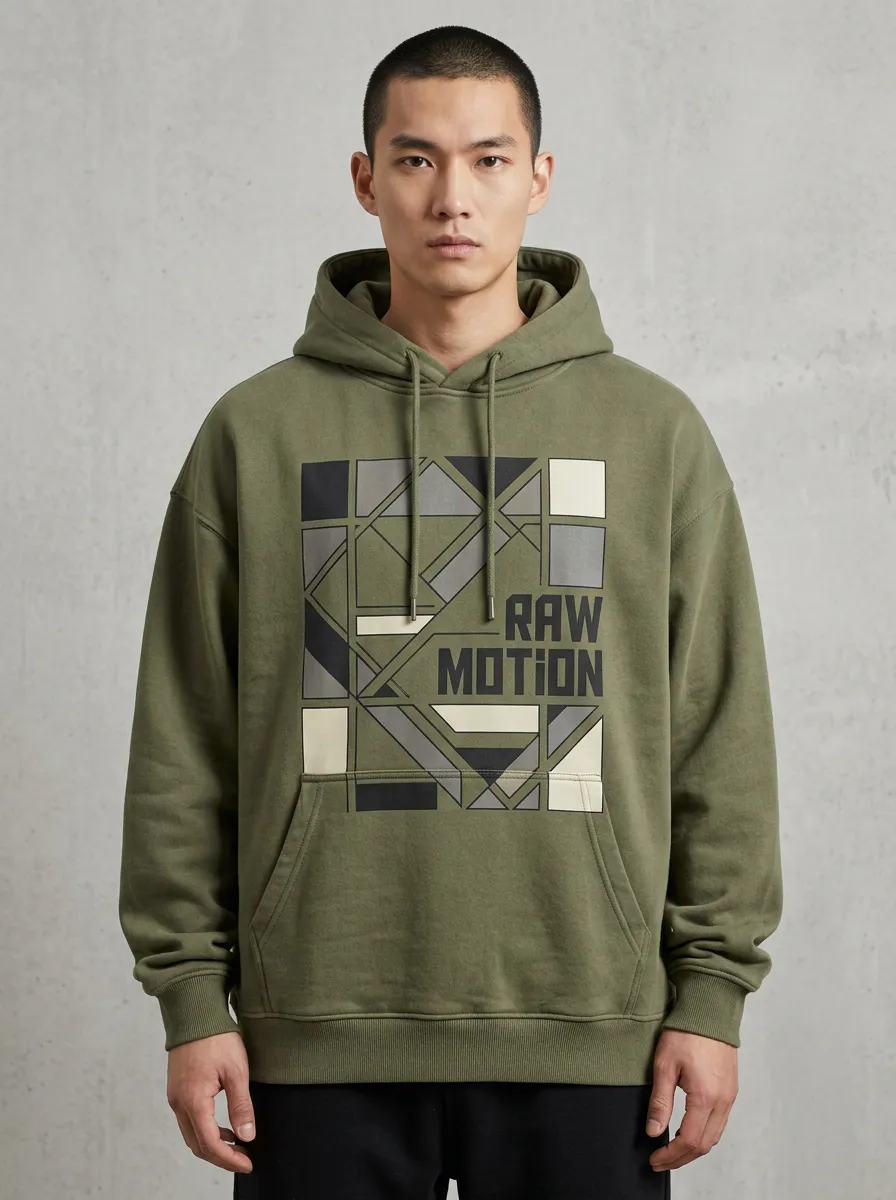 Casual Geometric Men's Graphic Hoodie