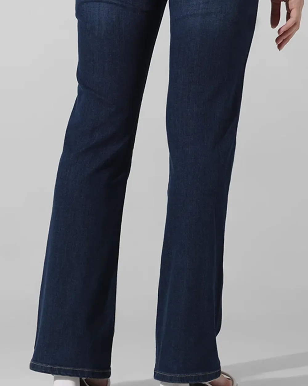 Blue Mid Rise Flared Jeans