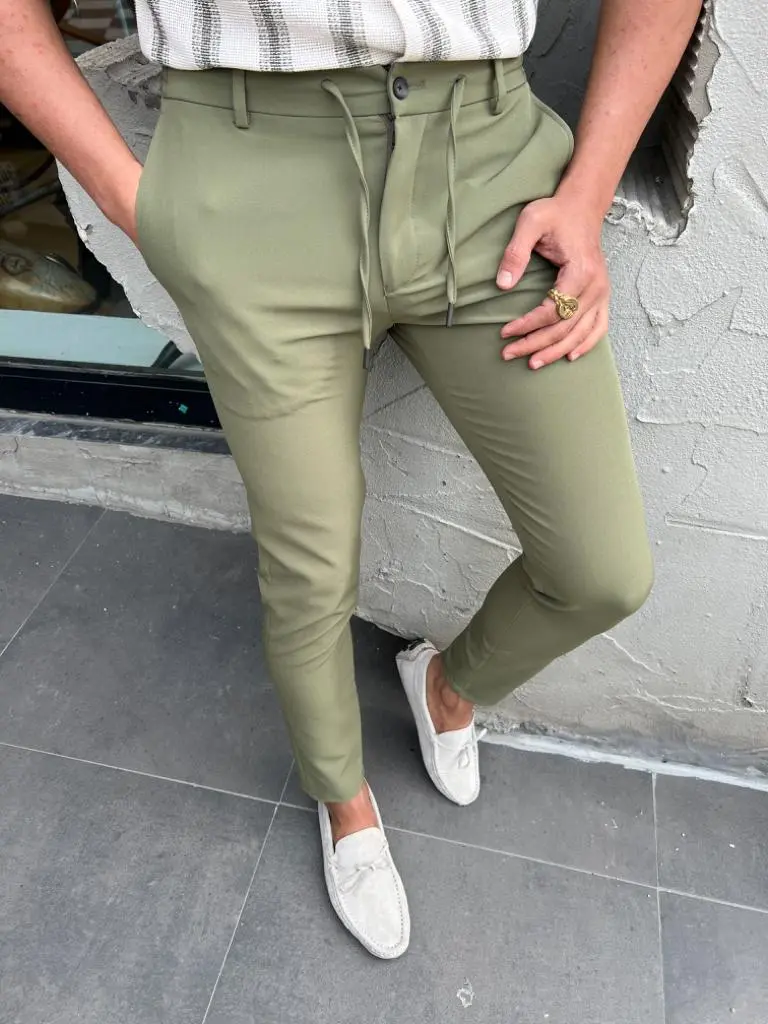 Rope Detail Slim Fit Tailored Trousers