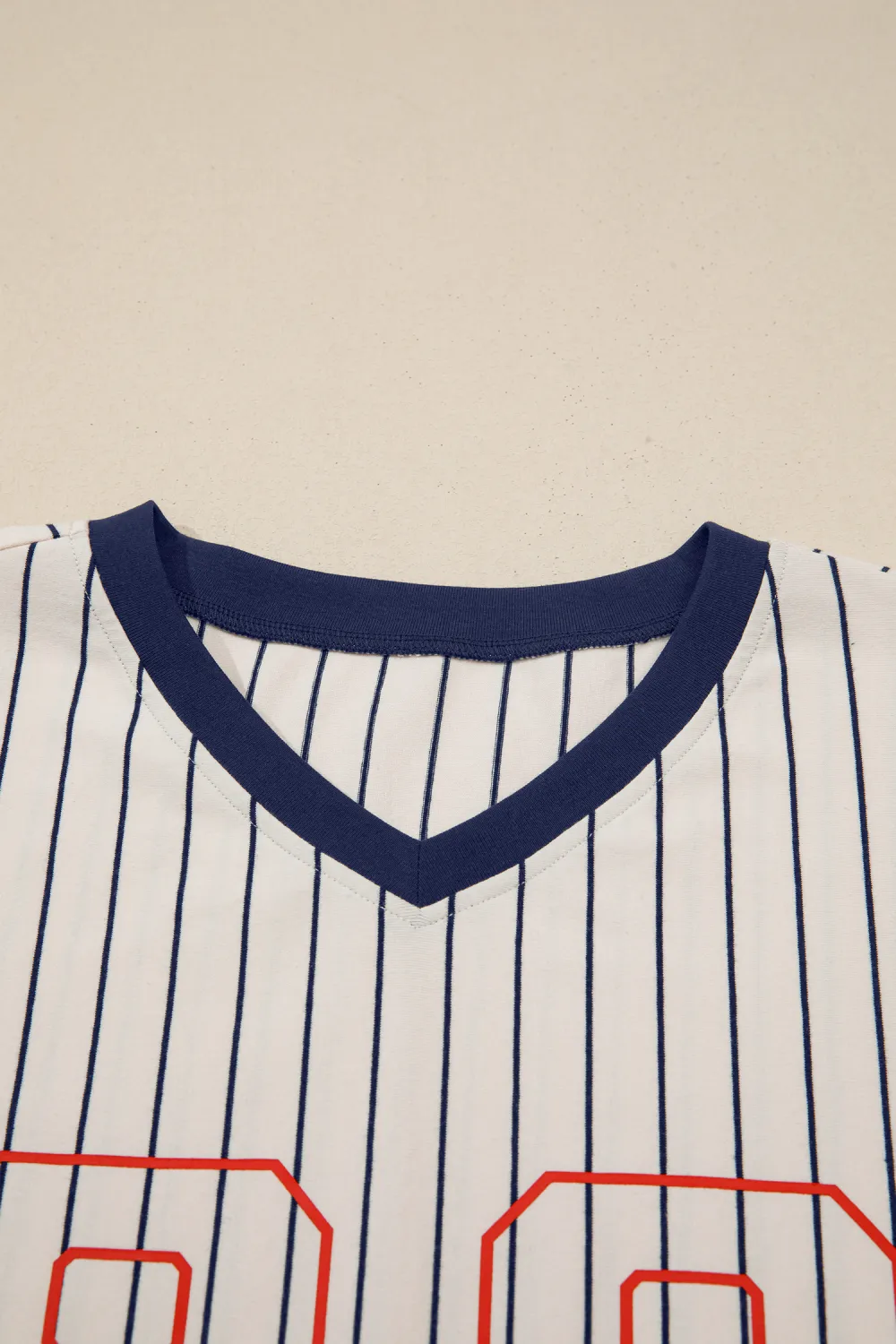 Blue Stripe Angel Graphic Lace Top