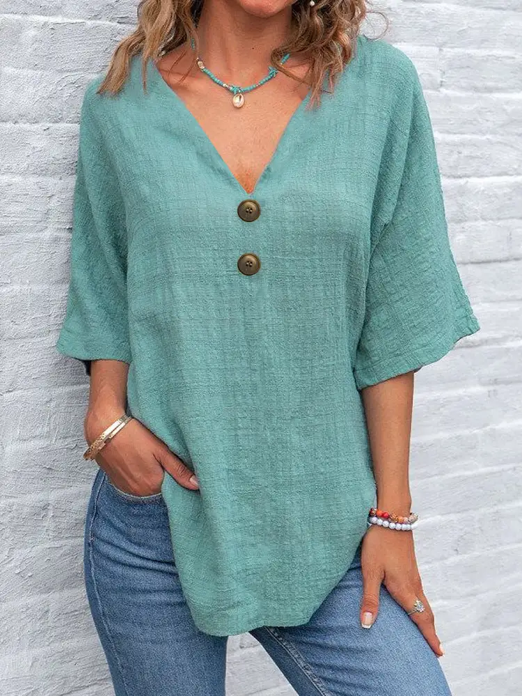V-Neck Polished Blouse