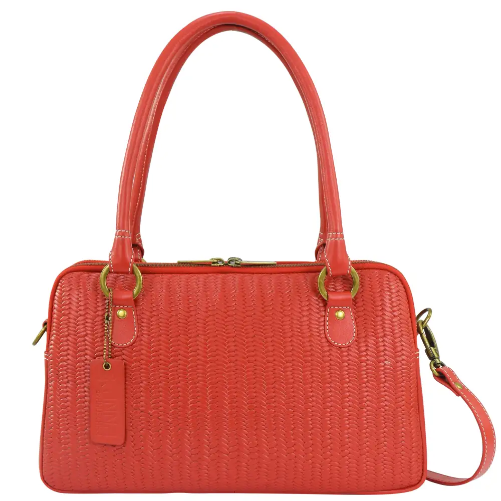 Leather Multi-Compartment Satchel Bag