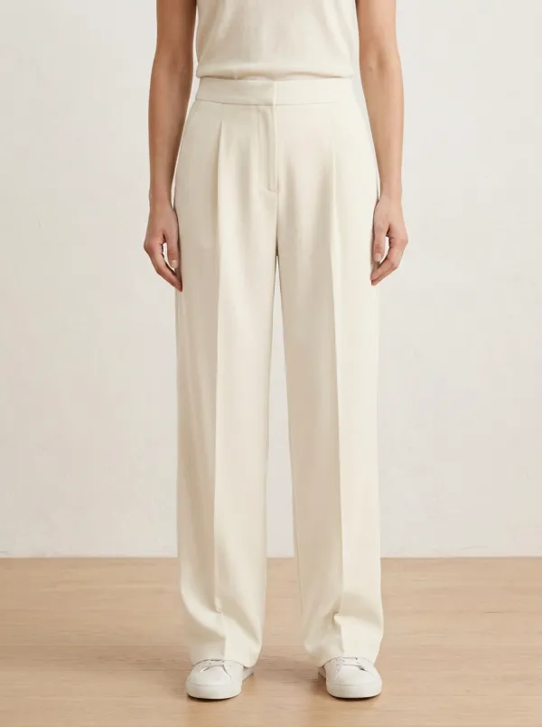Modern Texture Pleated Wide-Leg Trousers