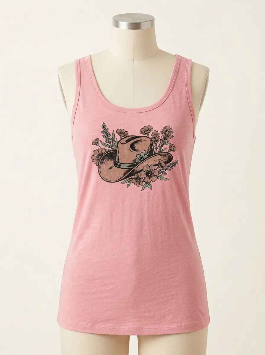 Prairie Floral Built-In Bra Tank Top