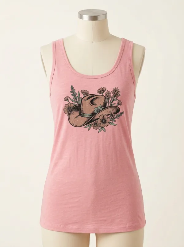 Prairie Floral Built-In Bra Tank Top