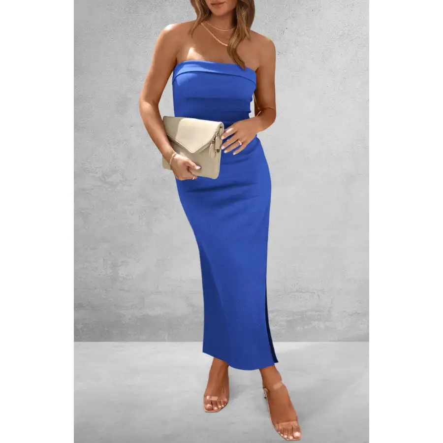 Everyday Slit Tube Midi Dress