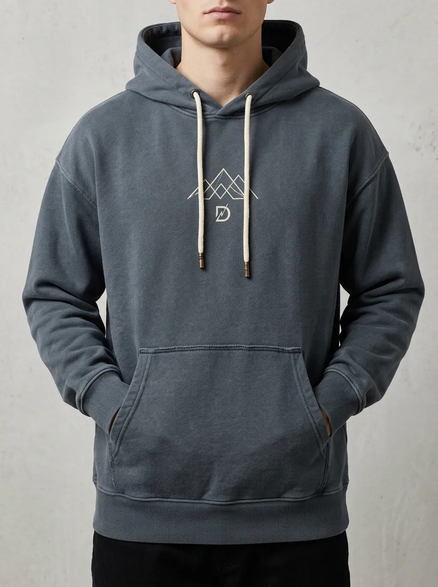 Classic Mountain Graphic Minimalist Essential Men's Hoodie