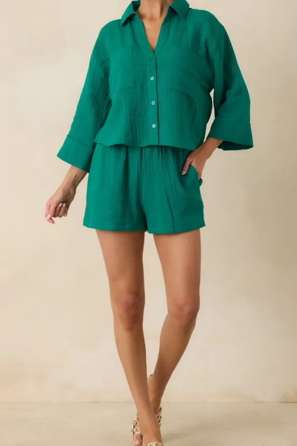 Rainforest Airy Cotton Gauze Shorts