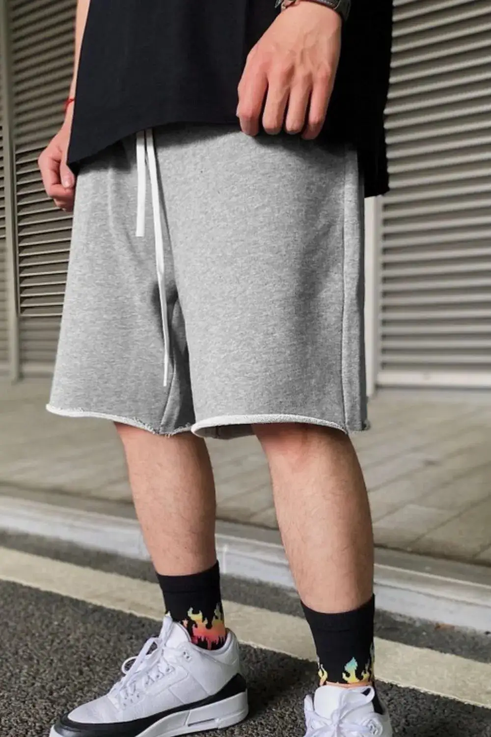 Soft Drawstring Cotton Blend Casual Shorts