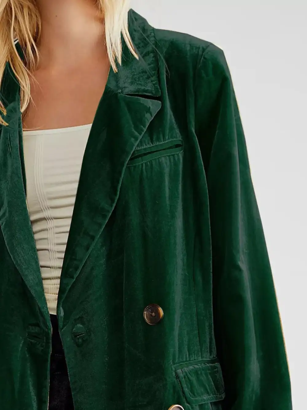 Lapel Collar Button Up Blazer Easy Layering Piece