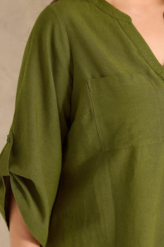 Green Utility Cotton Shirt detail 3