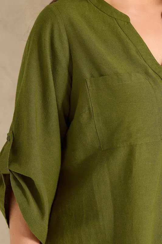 Green Utility Cotton Shirt