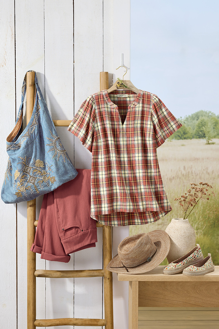 Canyon Plaid Soft Touch Top