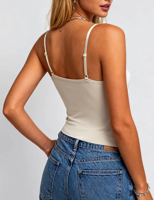 Romantic Lace Sweetheart Neck Bustier Cami Top