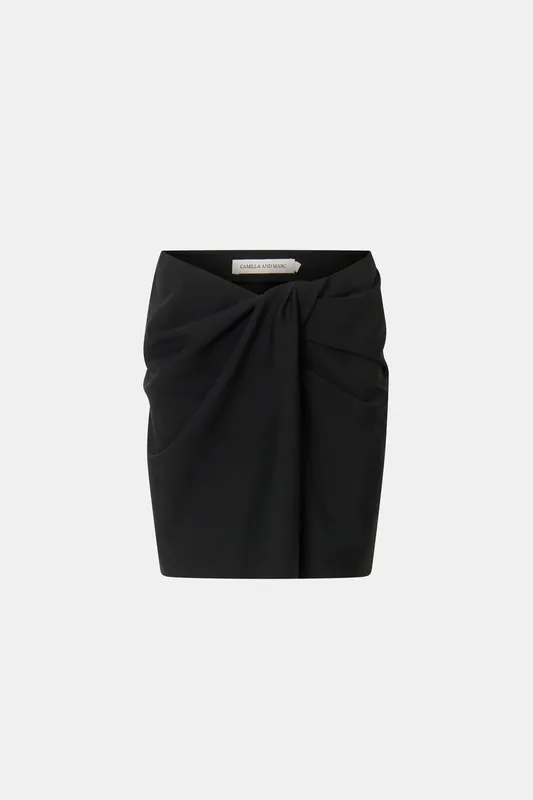 Black Wrap Mini Skirt