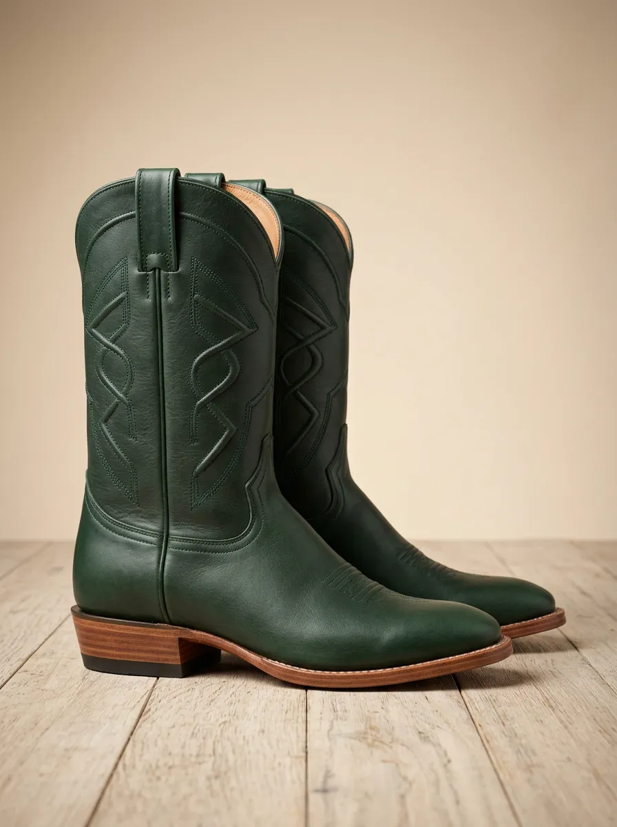 Unisex Western Cowboy Dark Stitched Western Boots