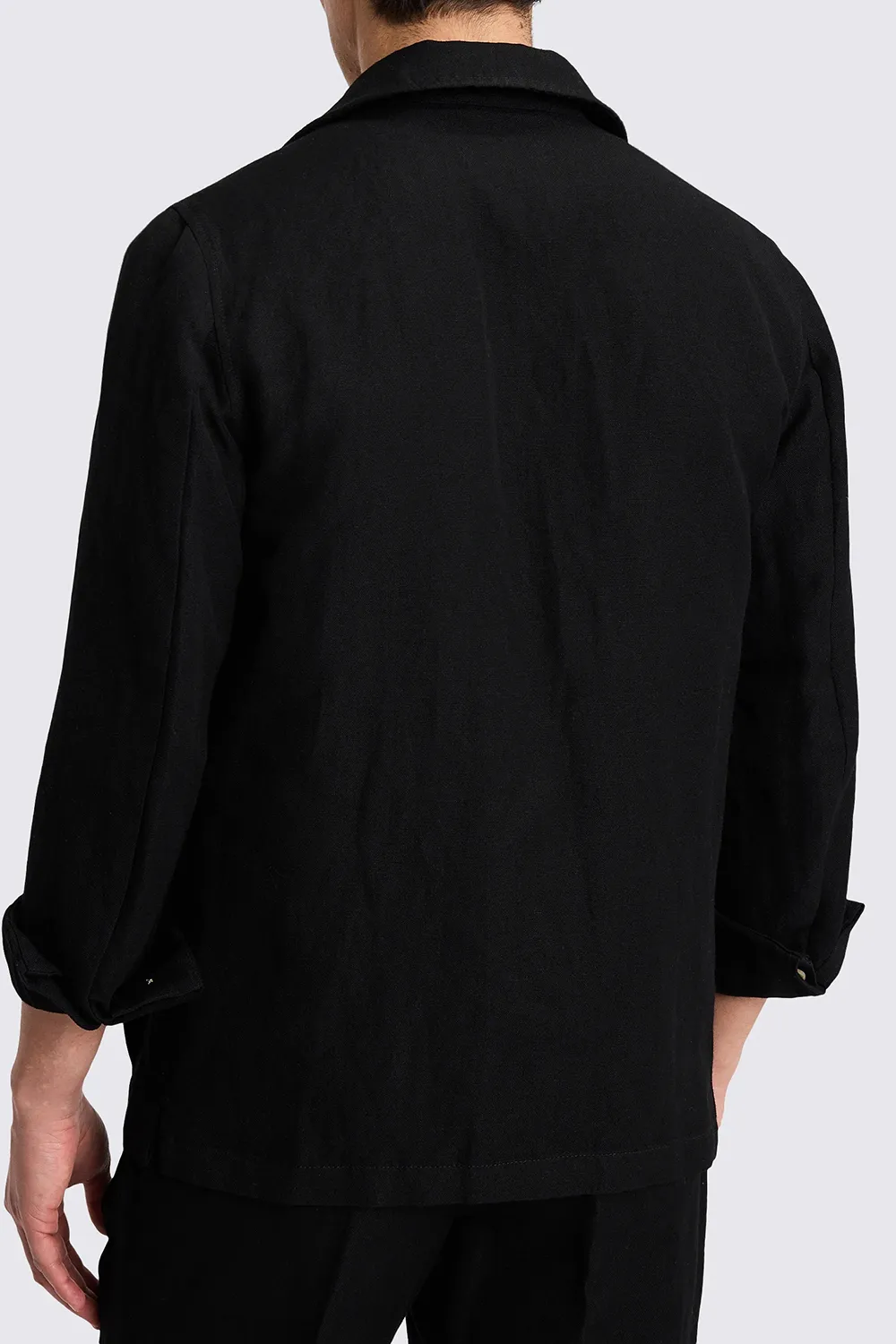 Sleek Wool Men's Black Jacket