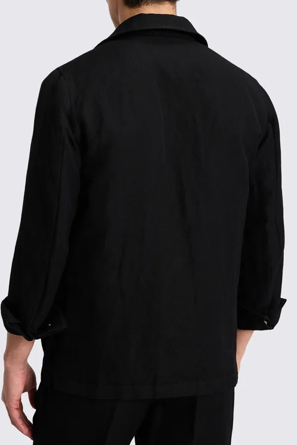 Sleek Wool Men's Black Jacket