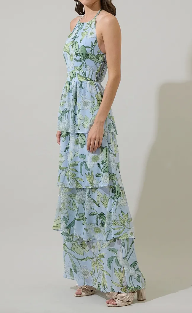 Floral Bloom Tiered Maxi Dress