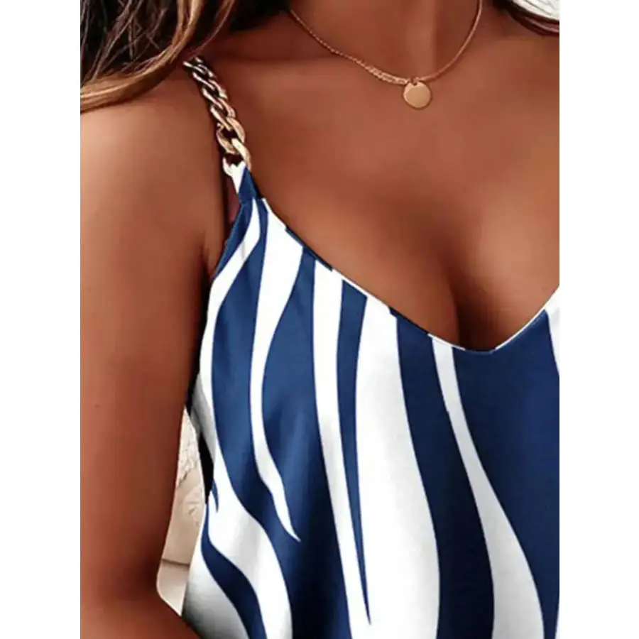Chain Strap V Neck Tank Top