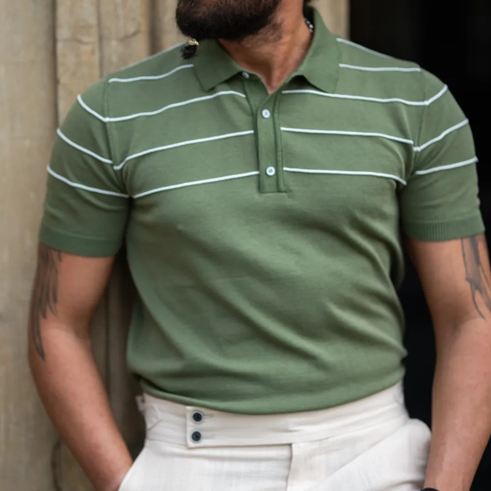 Modern Slim Fit Striped Polo Shirt