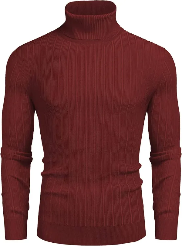 Slim Fit Knitted High Neck Pullover Sweaters Jeans