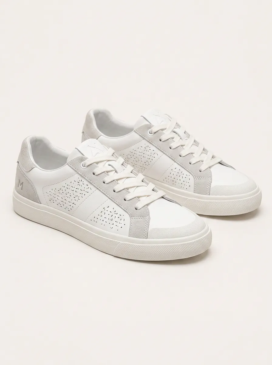 Men's Casual Minimalist Laser-Cut Pattern Printed Sneakers