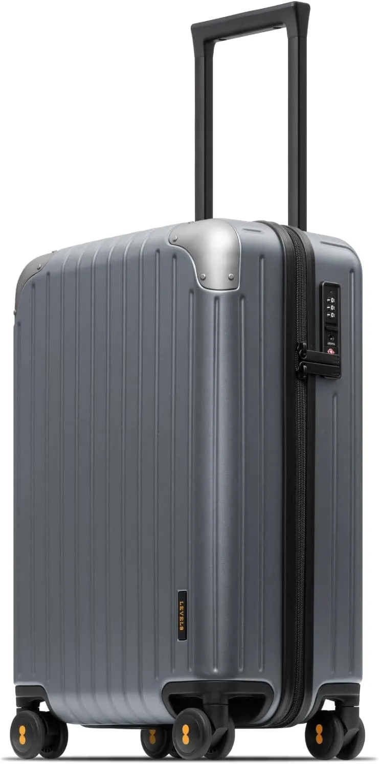 LEVEL8 Carry on Luggage Airline Approved Expandable Hardside Suitcase Black