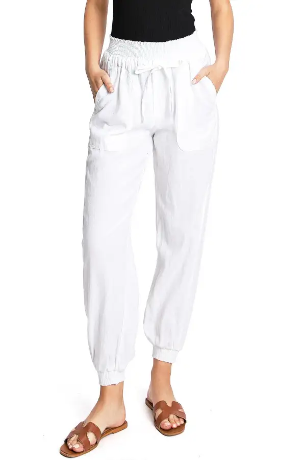 Solid Color Smocked Joggers
