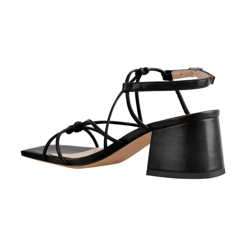 Crisscross Gladiator Strappy Chunky Heel Sandals