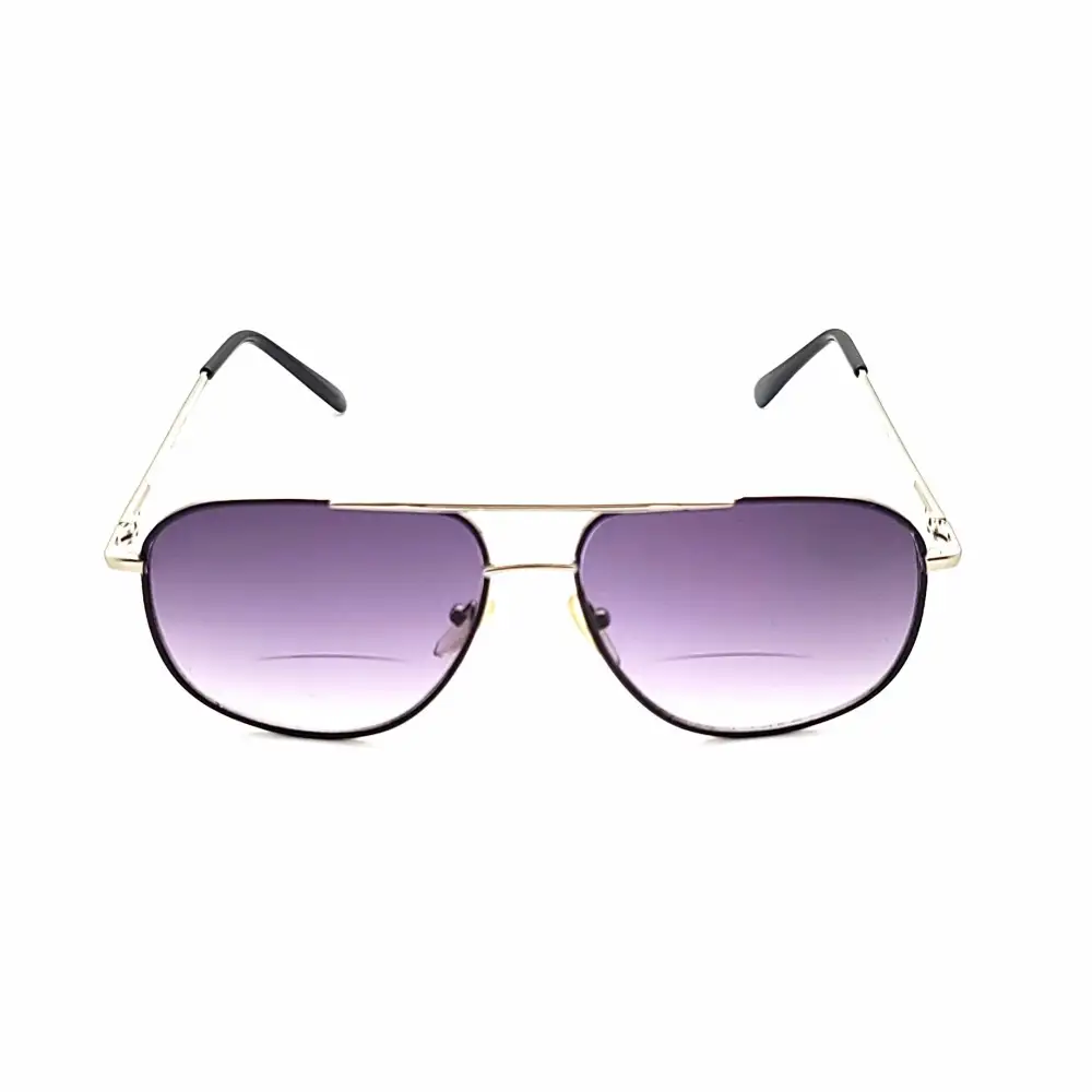 Aviator Bifocal Smoke-Lens Reading Sunglasses