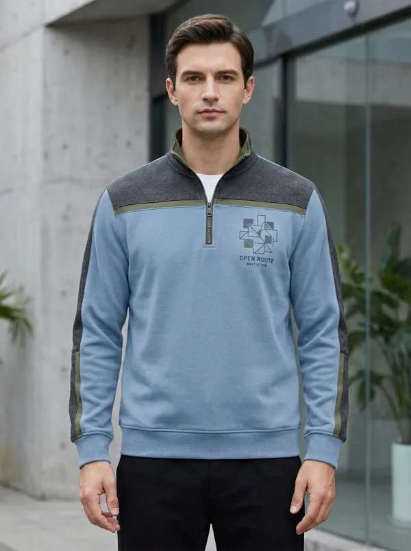Quarter-Zip Geometric Men's Half-Zip Sweatshirt
