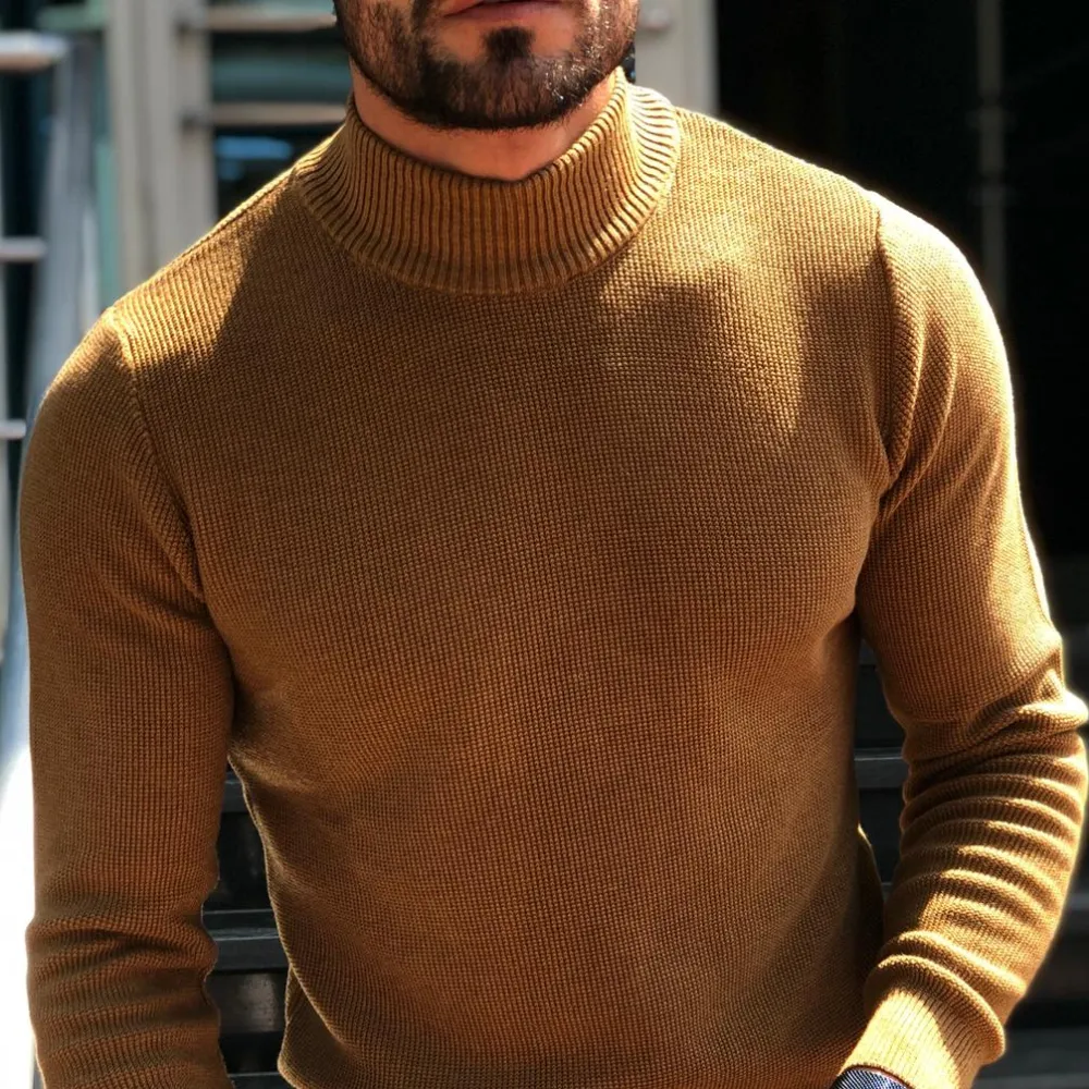 Modern Slim Fit Knit Cotton Turtleneck Sweater