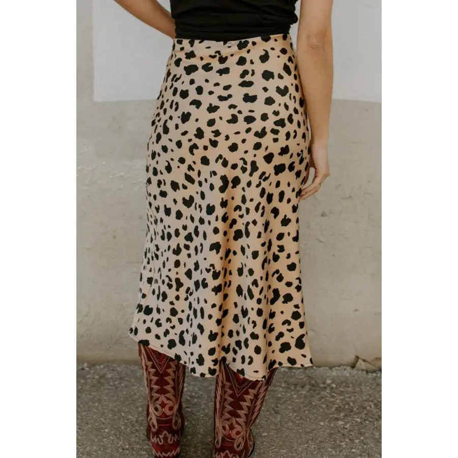 Slit Printed Midi Skirt